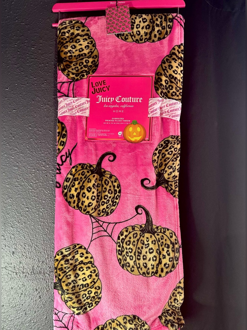 Juicy Couture Pink Leopard Pumpkin Throw Blanket